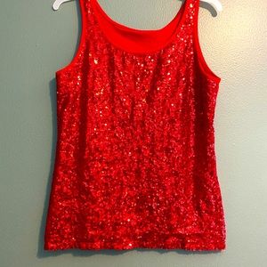 3/$25 Womens Red sequin Tank top